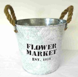FLOWER MARKET 23CM PLANTER ZINC