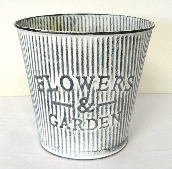 FLOWER & GARDEN GREY 16CM ZINC POT