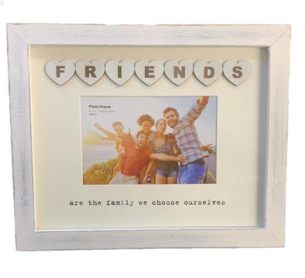 FRIENDS WHITE TILE PHOTO PICTURE FRAME 4 X 6