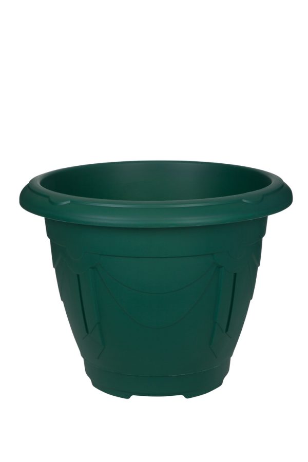 VENETIAN ROUND PLANTER GREEN 24 CM