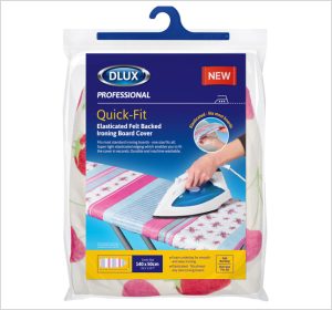 DLUX IRONING BOARD COVER - PATTERNED QUICK FIT 140 X 50CM