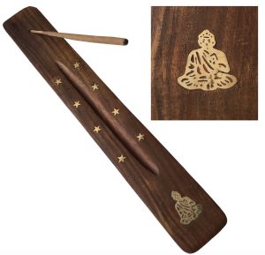 SHEESHAM WOOD ASH CATCHER BUDDHA & STARS INLAY