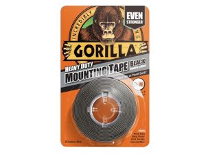 GORILLA HEAVY DUTY DOBLE SIDED MOUNTING TAPE BLACK 25.4MMX1.52M
