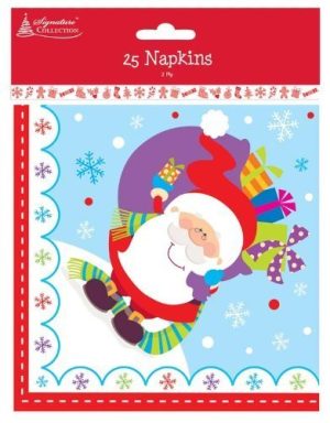 CUTE CHRISTMAS TABLE DISPOSABLE PAPER NAPKINS PACK OF 25
