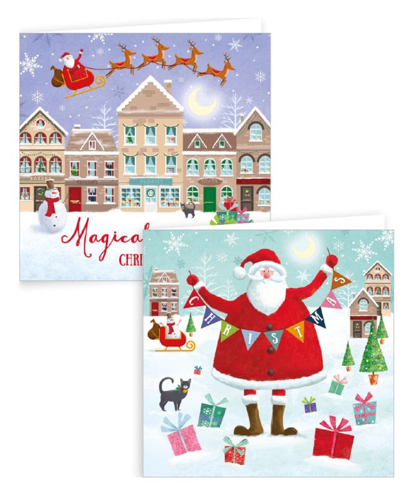 GIFTMAKER MAGICAL CHRISTMAS GREETINGS CARDS PACK OF 10