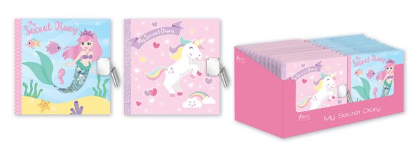 A6 MY SECRET DIARY UNICORN / MERMAID GIRL DESIGN