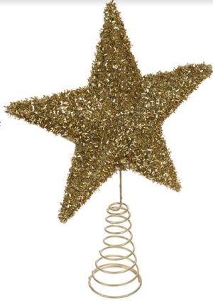 LARGE SPARKLY TREE TOPPER GOLD