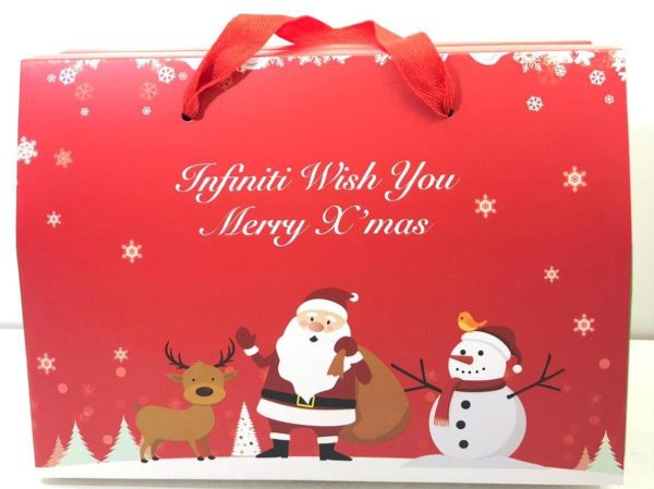 CHRISTMAS CUTE INFINITY WISHES GIFT BAG BOX 27.5CM X 11CM X 12CM PACK OF 10