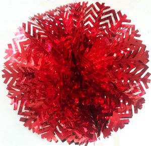 32CM CHRISTMAS FOIL HANGING BALL RED