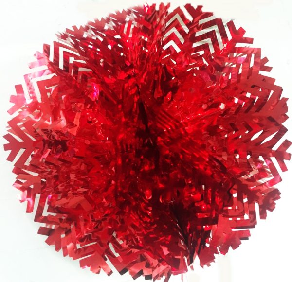 32CM CHRISTMAS FOIL HANGING BALL RED