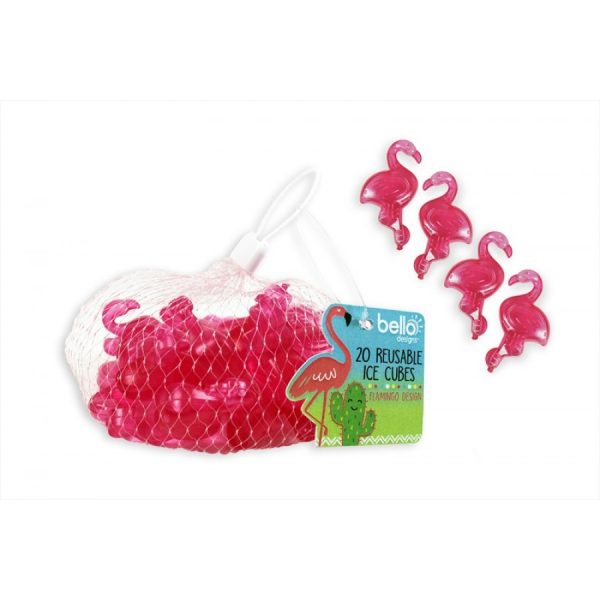 BELLO FLAMINGO REUSABLE ICE CUBES PACK OF 20