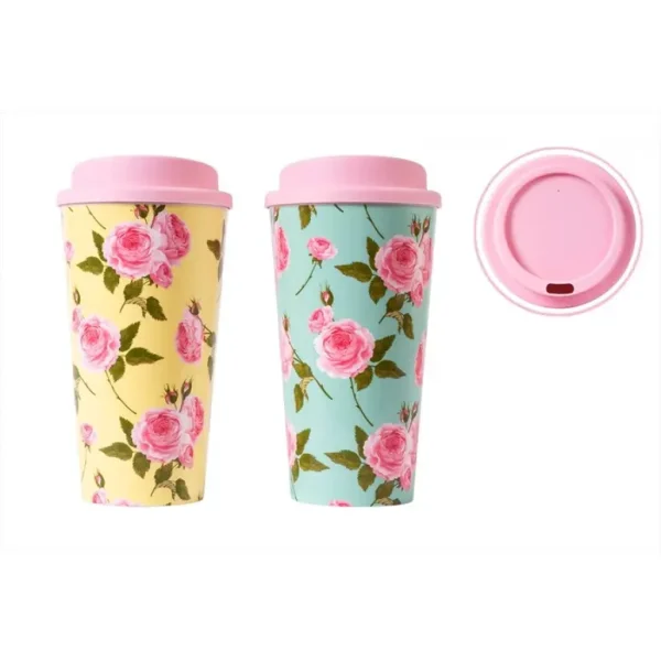 RSW CHABBY CHIC FLOWER DESIGN TRAVEL MUG