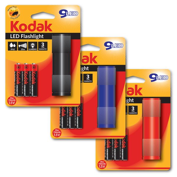 KODAK 9 LED FLASH LIGHT WITH 3AAA BATTERIES