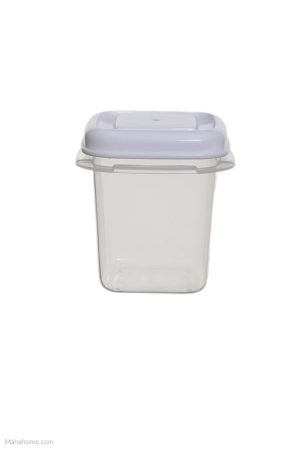 WHITEFURZE 0.125 LITRE SQUARE FOOD STORER CLEAR WITH WHITE LID