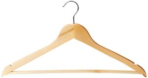 RUSSEL WOODEN CLOTH HANGER 43CM NOTCHED ROUND BAR