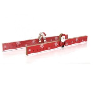WOODEN CHRISTMAS ADVENT CALENDAR SANTA / SNOWMAN RED & WHITE 60 CM