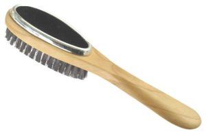 H & L RUSSEL TRIPLE CLOTHES BRUSH BEECH WOOD WITH BLACK BRISTLES 27 CM