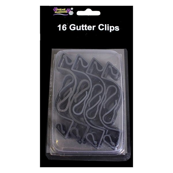 BLACK GUTTER HOOK CLIPS PACK OF 16