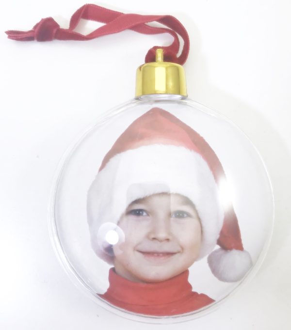 PERSONALISED CHRISTMAS TREE PHOTO BAUBLES 70MM