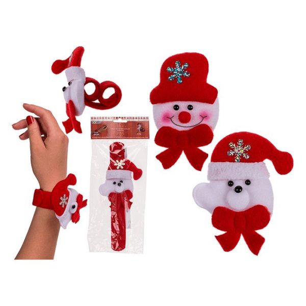 ASSORTED CHRISTMAS FELT SNAP BRACELET APX 21 CM