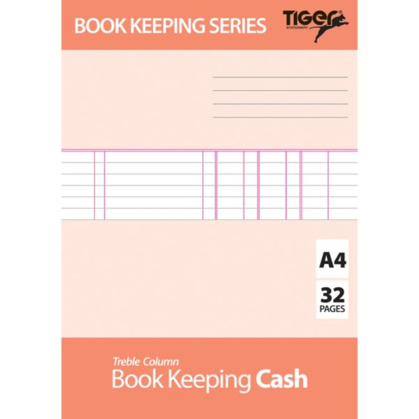 TIGER A4 BOOK KEEPING CASH BOOK TREBLE COLOMN 32 PAGES