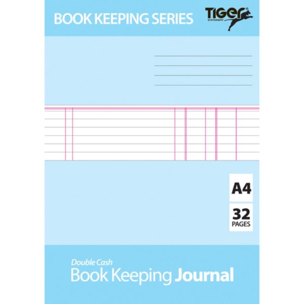 TIGER A4 BOOK KEEPING JOURNAL BOOK DOUBLE CASH 32 PAGES