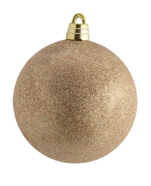 GIANT ROSE GOLD GLITTER BAUBLE 150MM