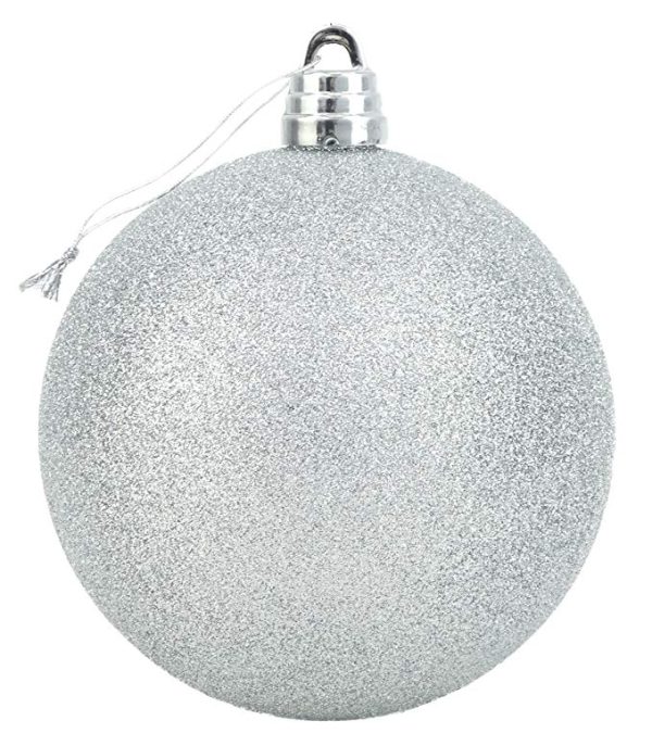 GIANT SILVER GLITTER BAUBLE 150MM