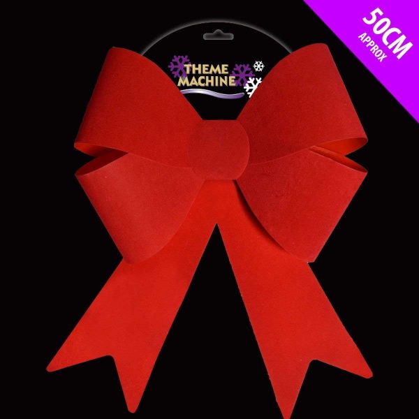 LARGE RED VELOUR CHRISTMAS BOW 50CM