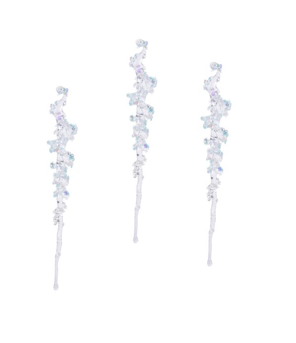 26 CM CHRISTMAS DECORATION HANGING CLEAR ICICLES ACRYLIC