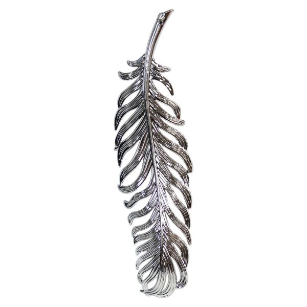 19 CM SHINY SILVER HANGING FEATHER