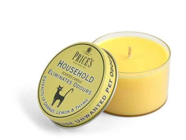 PRICES HOUSEHOLD CANDLE ELEMINATES ODOURS IN TIN 30HRS