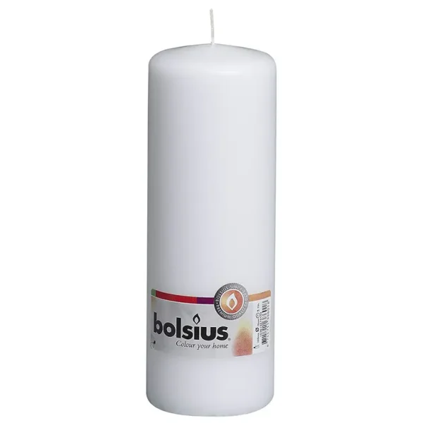 BOLSIUS PILLAR CANDLE WHITE 200MM X 70MM