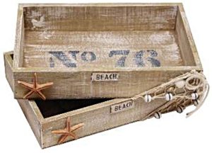 WOODEN STORAGE TRAY BEACH DESIGN