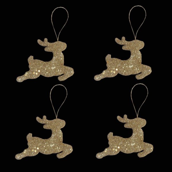 SET OF 4 REINDEER TREE TRIMS