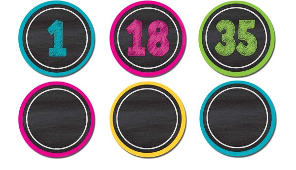 CHALKBOARD BRIGHTS 2.5 INCH NUMBERS MAGNETIC ACCENTS TOTAL 42 PCS