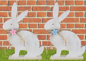 EASTER 20 CM SITTING BUNNY PLAQUE WITH BELL
