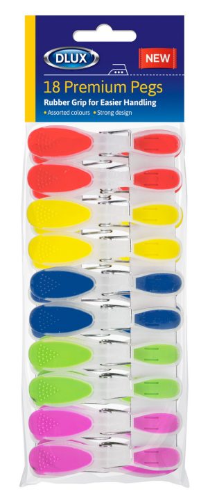 DLUX PREMIUM PEGS WITH RUBBER GRIP PACK OF 18