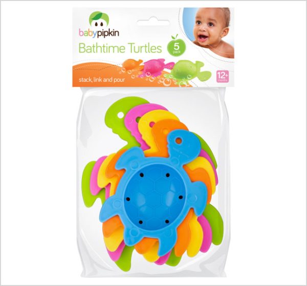 BABYPIPKIN BATH TIME TURTLES PACK OF 5