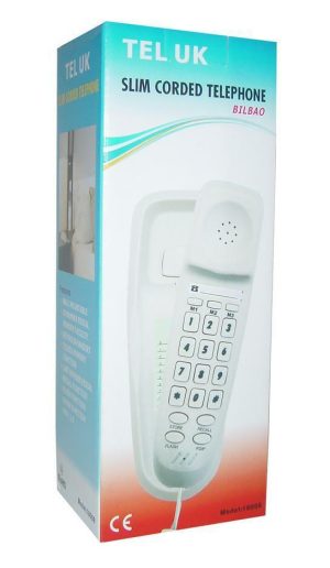 TEL UK BILBAO SLIM CORDED TELEPHONE 18008 WHITE
