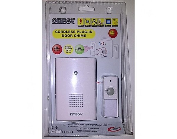 OMEGA PLUG IN DOOR CHIME 75MMTR WITH 256 CHANNEL AND 8 TONES