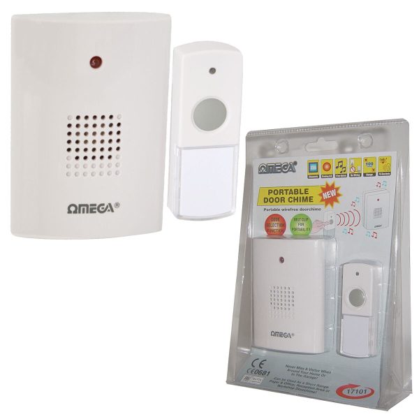 OMEGA PROTABLE WIRELESS DORR CHIME 100MTR WITH 8 TONES