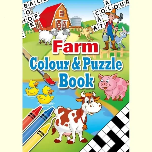 FARM THEME COLOURING & PUZZLE A6 BOOK