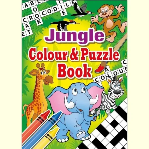 JUNGLE THEME A6 COLOURING & PUZZLE BOOK