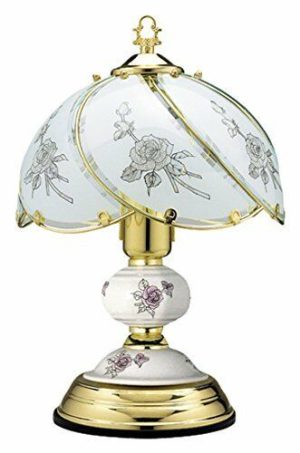 BENROSS 14 INCH BLACK ROSE AND POLISHED BRASS TOUCH LAMP E27 SCREW FITTING 60W MAX