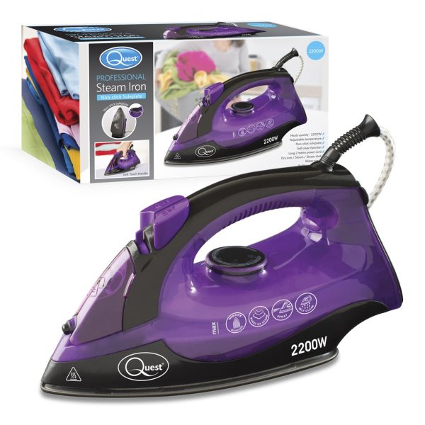 QUEST PURPLE PROFESSIONAL STEAM IRON 2200 W