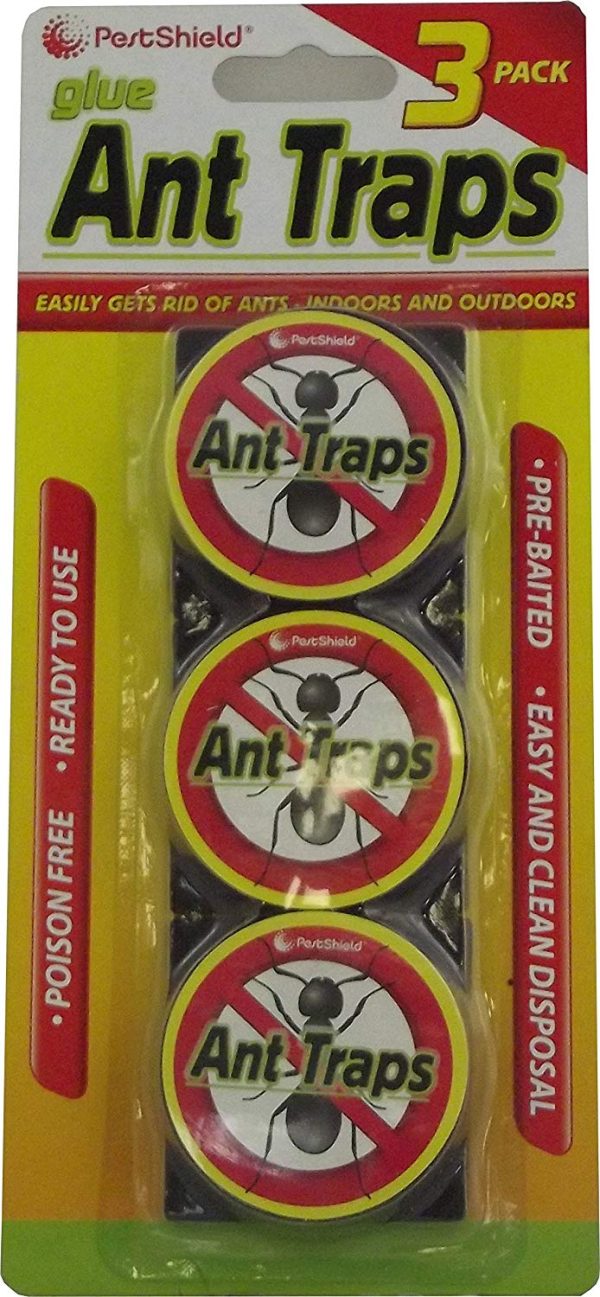 PESTSHIELD PACK OF 3 ANT TRAPS GLUE POISON FREE