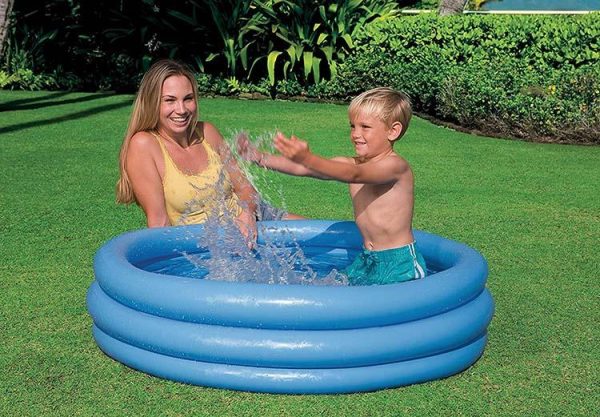 INTEX INFLATABLE THREE RINGS PADDING CRYSTAL BLUE POOL 45 X 10 INCH