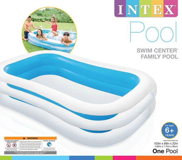 INTEX INFLATABLE SWIM CENTER FAMILY POOL 2.62M X 1.75M X 56CM