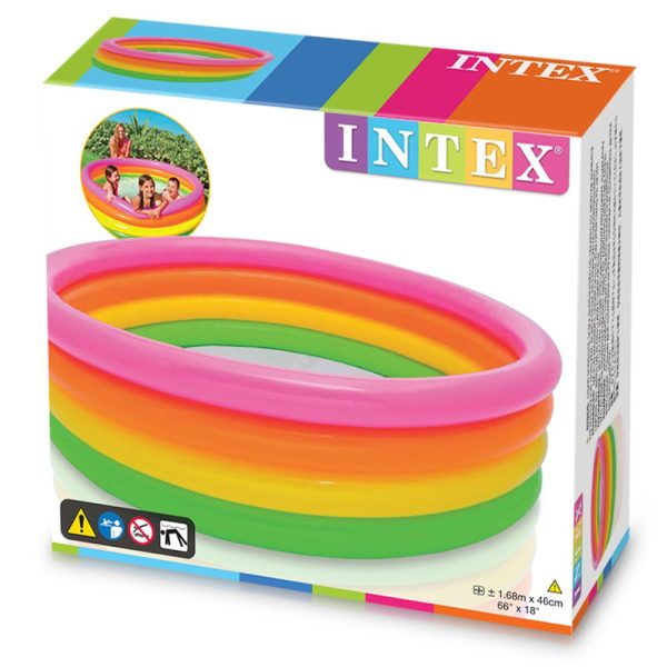 INTEX INFLATABLE 4 RING SUNSET GLOW POOL 1.68M X 46CM